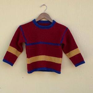 Children’s Wool/Silk Sweater in Red/Yellow